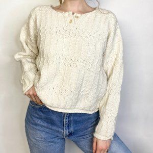 Vintage Wool Blend Knit Cropped Sweater